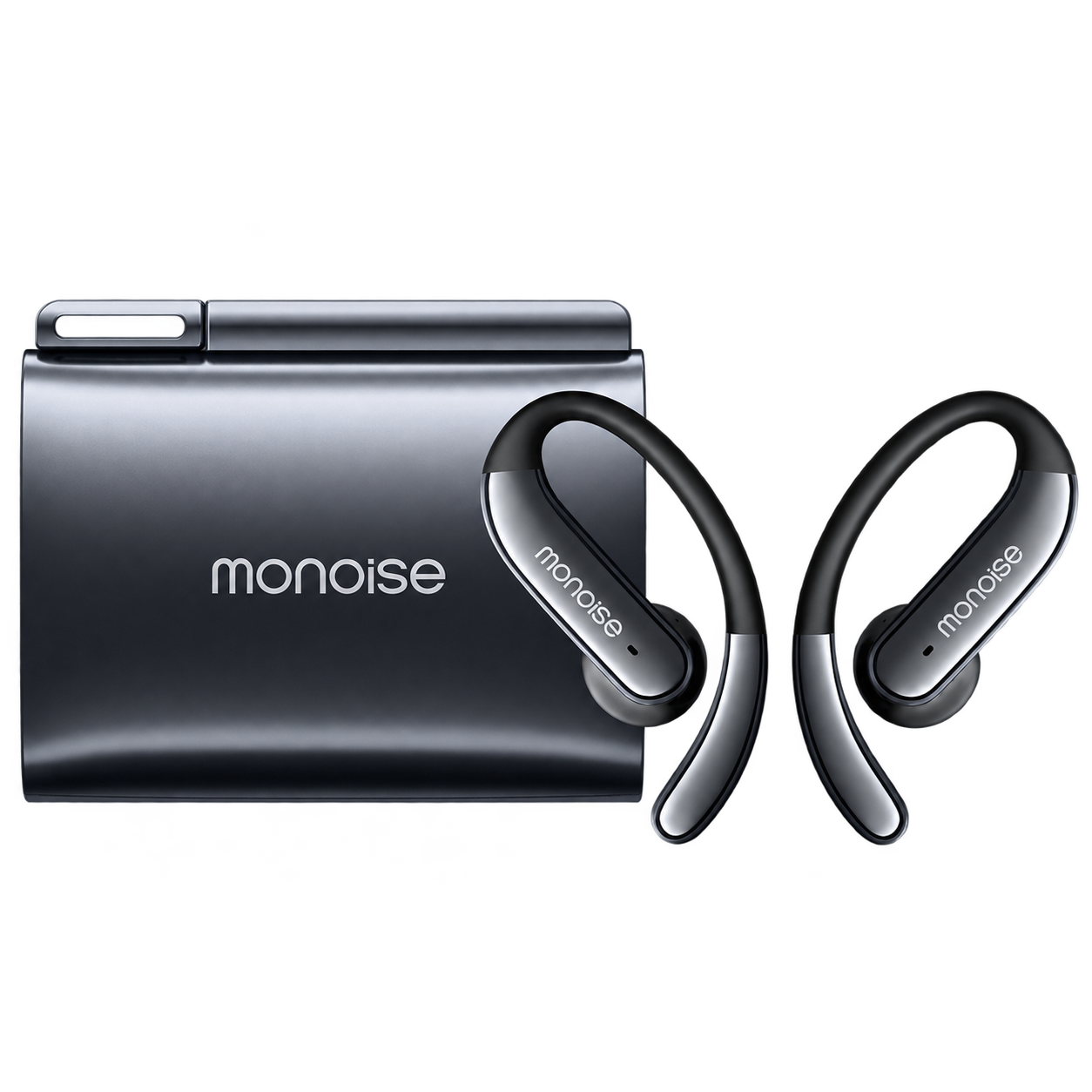 Monoise Q13 графитени безжични слушалки със зарядна кутия