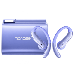 Monoise Q13 лилави безжични слушалки със зарядна кутия