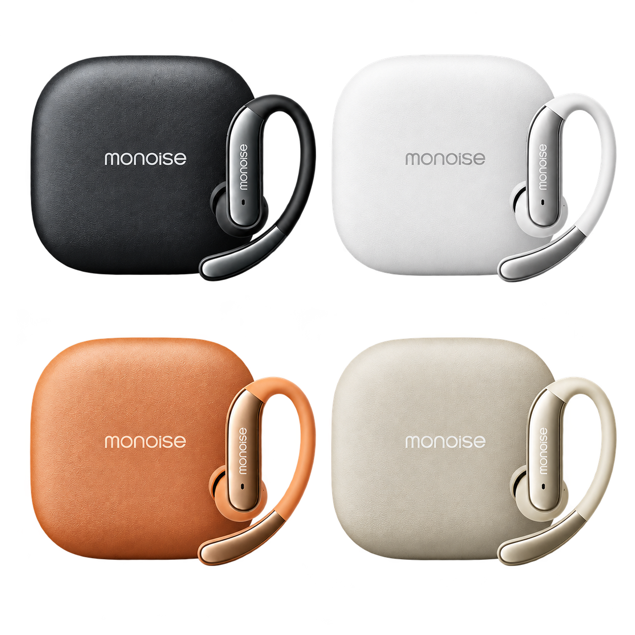 Monoise Q16 слушалки в черно, бяло, оранжево и бежово
